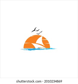 Vintage Summer, Beach summer Logo Design Template 