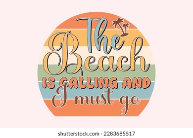 Vintage summer beach t-shirt design, Retro t-shirt design for print, Retro summer