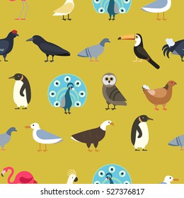 Vintage summer birds background.
