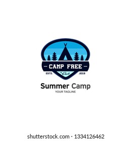 Vintage Summer Camp Logo Template