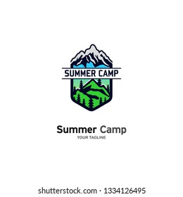 Vintage Summer Camp Logo Template