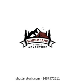 Vintage Summer Camp Logo Template