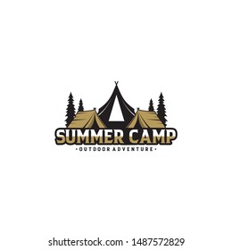 Vintage Summer Camp Logo Template