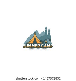 Vintage Summer Camp Logo Template