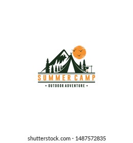Vintage Summer Camp Logo Template