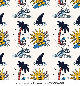 Vintage Summer Good Vibes Pattern