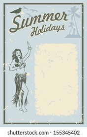 Vintage summer holidays poster, vector