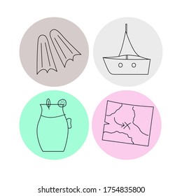 VINTAGE SUMMER ICONS ON WHITE