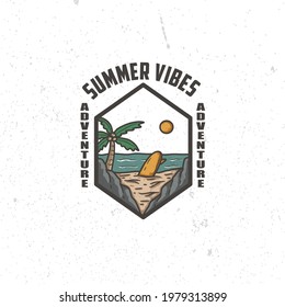 Vintage summer labels concept badge
