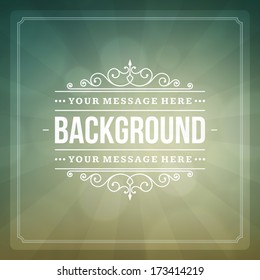 Vintage summer light background design template. Retro card and place for text. 