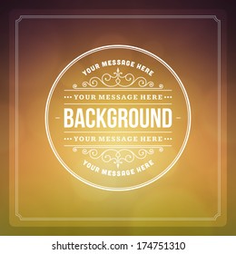 Vintage summer light background design template. Retro card and place for text. 
