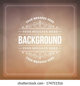 Vintage summer light background design template. Retro card and place for text. 