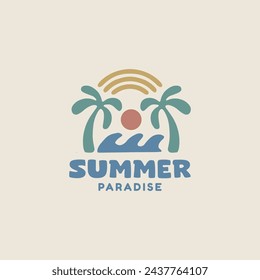 Vintage Sommer Logo Design Vorlage für Surf Club, Surf Shop, Surf Merch.