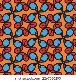 Vintage Summer Mosaic Paisley Seamless Pattern, vibrant and trendy seamless pattern inspired by psychedelic sixties, for clothes, kimono fabric, textured wallpaper, interior