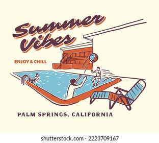 vintage summer paradise vacation graphics for posters t-shirts and stickers