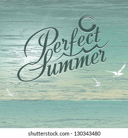 Vintage Summer postcard banner. Vector illustration. Graphic Design Editable For Your Design.