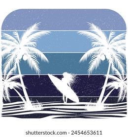 vintage summer retro T-shirt design