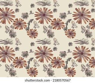 Flores solares de verano vintage sin fisuras. Cosecha textura botánica floral natural