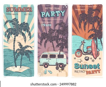 Vintage summer and travel banners for your business