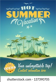 Vintage summer vacation poster