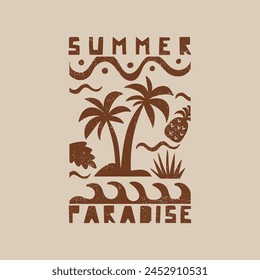 vintage summer wear concept tee print design as vector