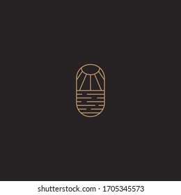 Vintage Sun logo template design in Vector illustration 