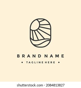 Vintage Sun Logo, Vektordesign-Vorlage