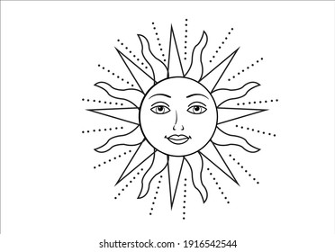 vintage sun and moon design vector art