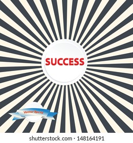 Vintage Sun Ray  Black and White Vector Background,Successful concept
