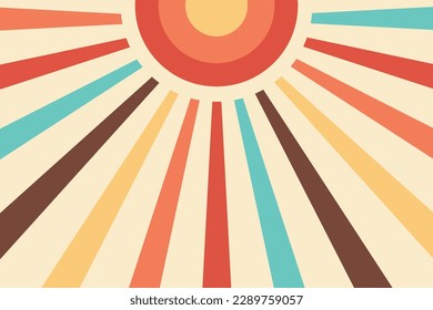 Vintage sun retro banner background. Colourful grunge sunburst. Vector illustration. eps version 10