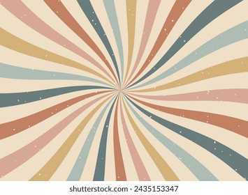 Vintage sun retro banner background. Colourful grunge sunburst. Vector illustration.