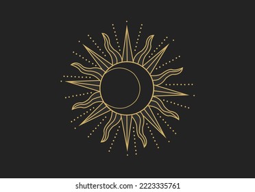 vintage sun vector hand drawn design