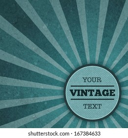 Vintage sunburst advertisement template vector illustration