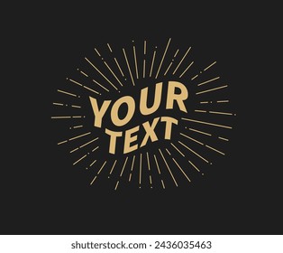 Vintage sunburst. Bursting sun rays. Design elements. vintage and hipster style. Vector illustration