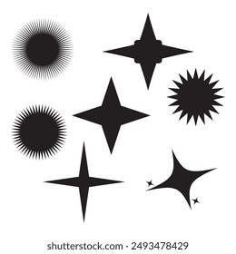 Vintage sunburst collection. Retro gold Sun burst shapes. Bursting golden sun rays. Vintage light starburst labels, badges, Fireworks ,Logotype or lettering design element. Radial sunset beams. eps 10
