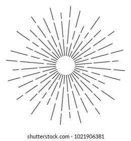 Vintage Sunburst Design Vector Template
