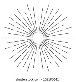 Vintage Sunburst Design Vector Template