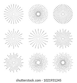 Vintage Sunburst Design Vector Template Set Collection