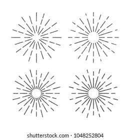 Vintage Sunburst Design Vector Template Set Collection