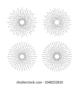 Vintage Sunburst Design Vector Template Set Collection