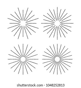 Vintage Sunburst Design Vector Template Set Collection