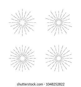 Vintage Sunburst Design Vector Template Set Collection