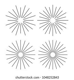 Vintage Sunburst Design Vector Template Set Collection