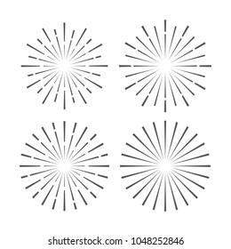 Vintage Sunburst Design Vector Template Set Collection