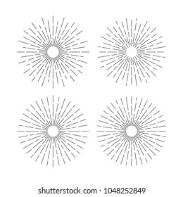 Vintage Sunburst Design Vector Template Set Collection