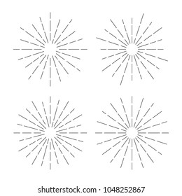 Vintage Sunburst Design Vector Template Set Collection