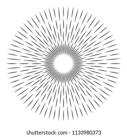 Vintage Sunburst Design Vector Template
