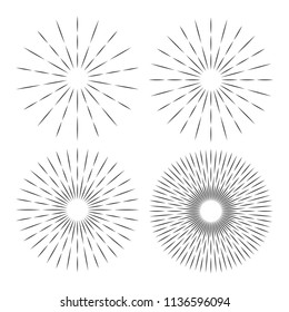 Vintage Sunburst Design Vector Template Set Collection