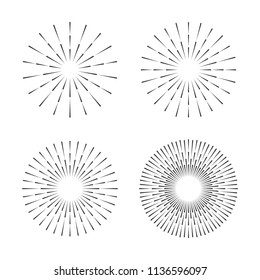 Vintage Sunburst Design Vector Template Set Collection