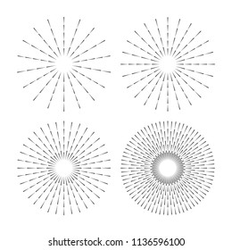 Vintage Sunburst Design Vector Template Set Collection
